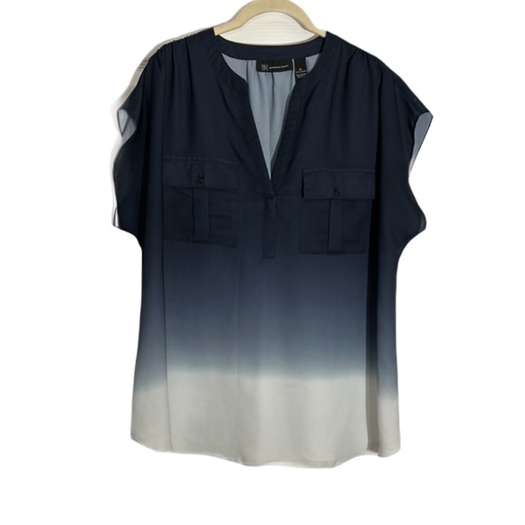 INC International Concepts ombré cap sleeve blouse - 749 - Picture 1 of 5
